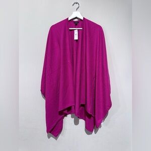 New Ann Taylor Poncho Wrap Shawl Women One size Wool Blend Spring Fall Winter
